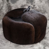 Brown russian fur hat