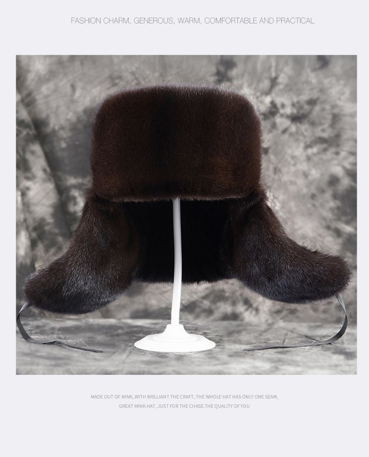 Brown russian fur hat