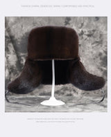 Brown russian fur hat