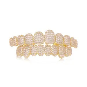 Full Set Ice-Out Gold Grills