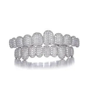 Full Set Ice-Out Silver Grills