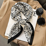 Flower silk scarf