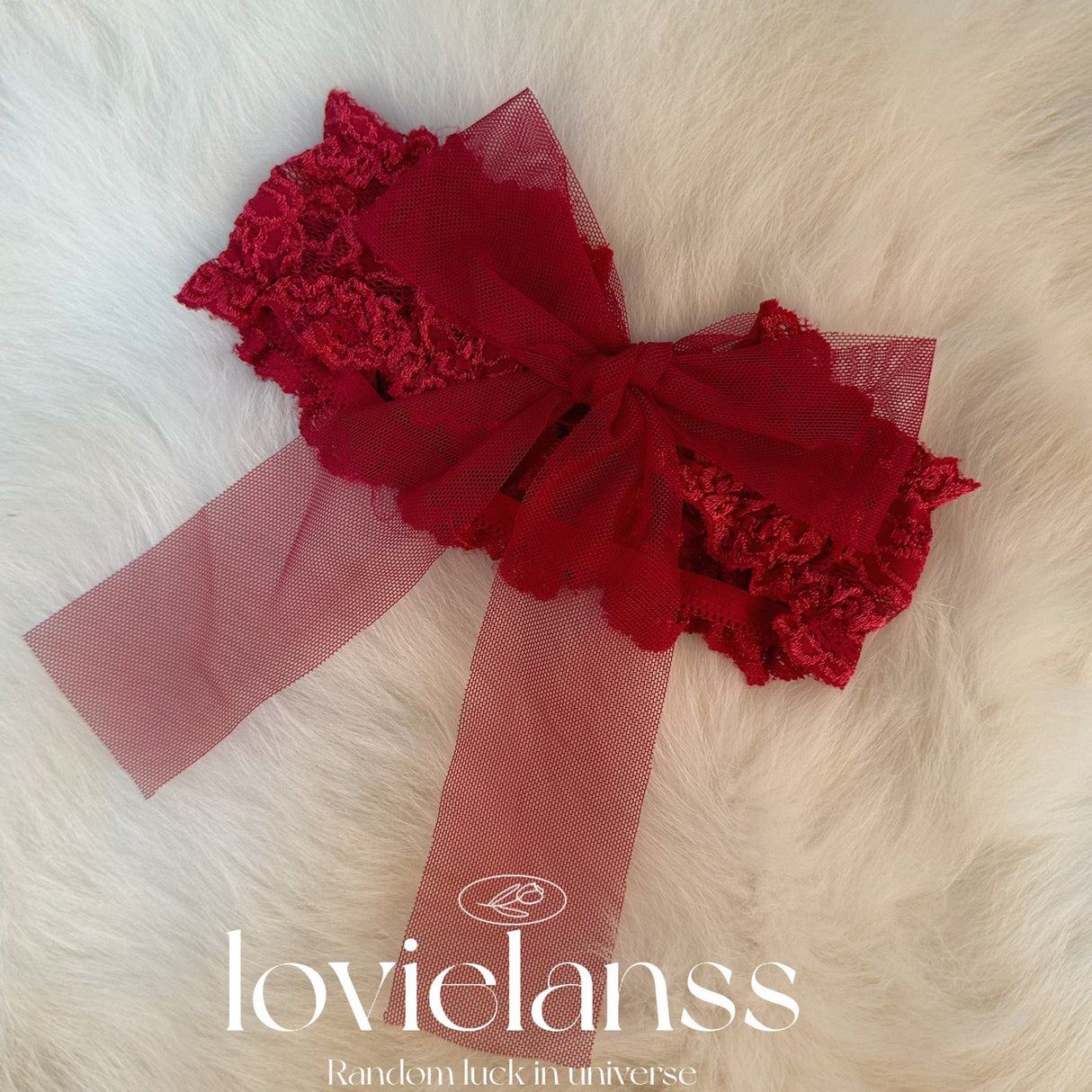 Lace rose garter