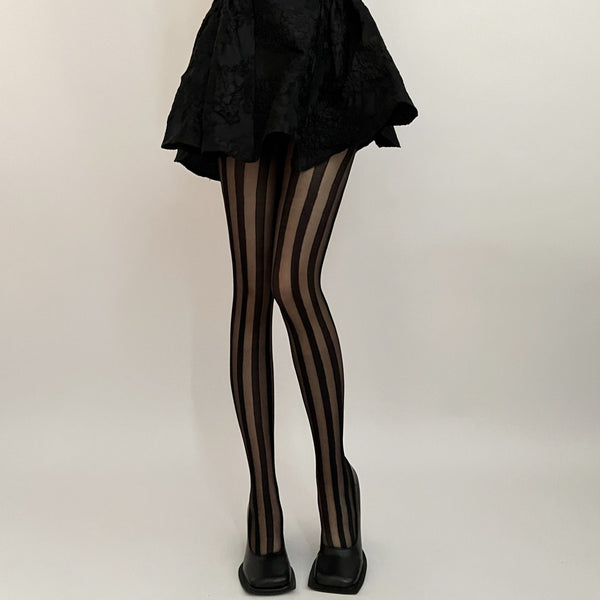 Stripes lace stockings