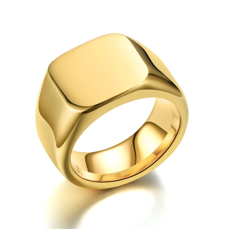 Gold quare Signet Ring