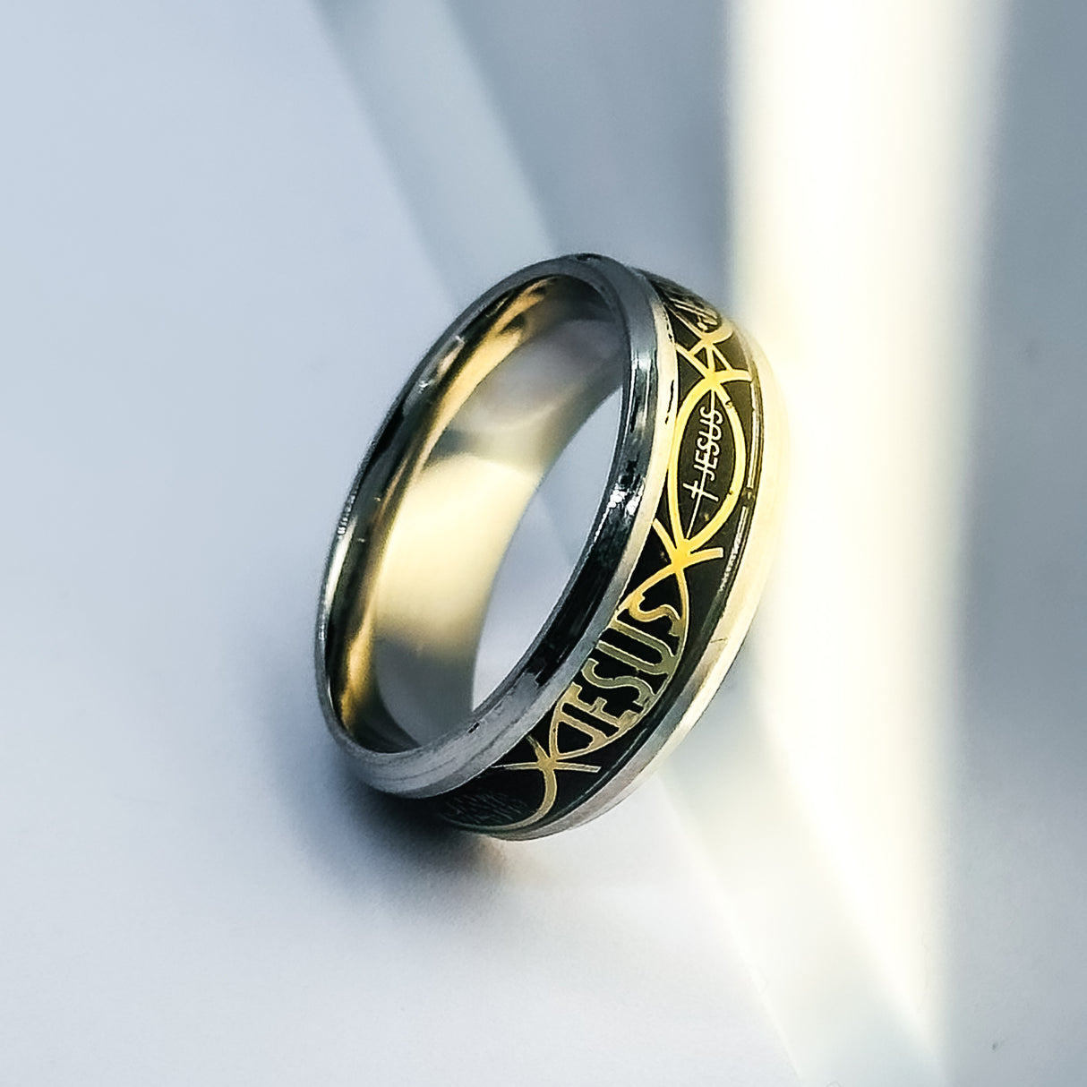 Gold Christian Ichthys Ring
