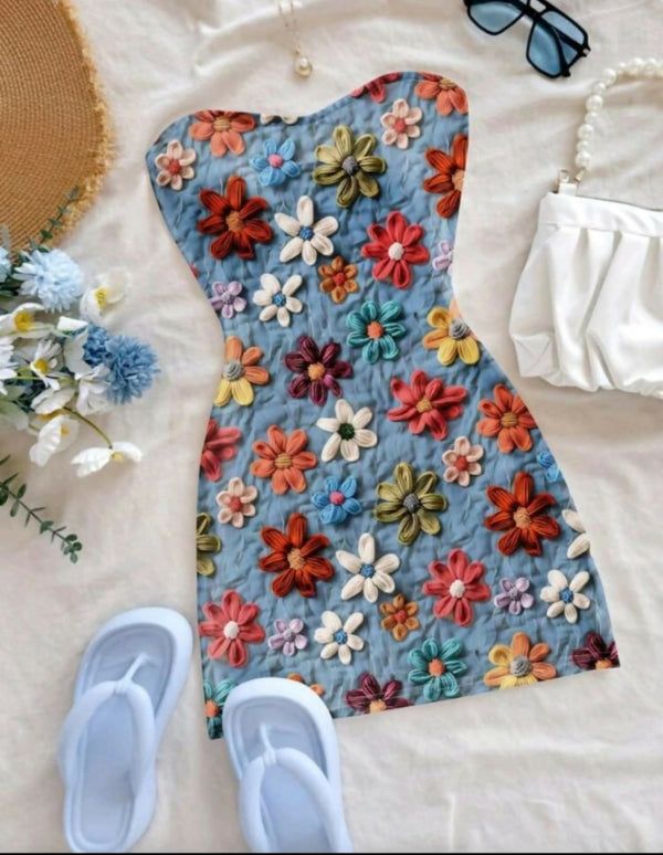 Floral boobtube dress