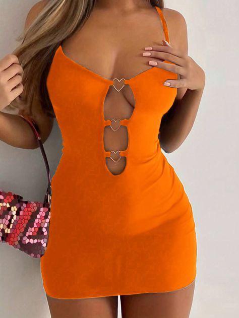 Orange Heart rings Dress