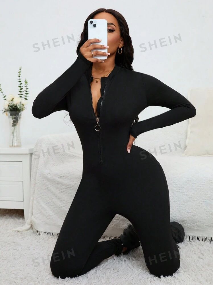 Black Zip Jumpsuit