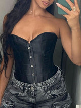 Black Lace-Up Corset