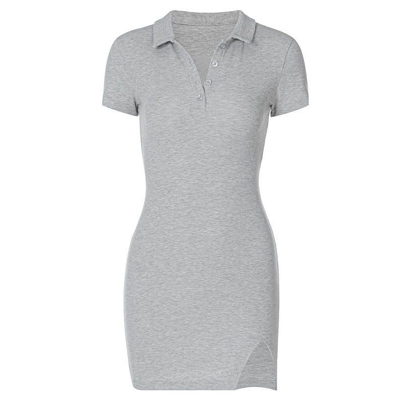 Grey Collared Dress