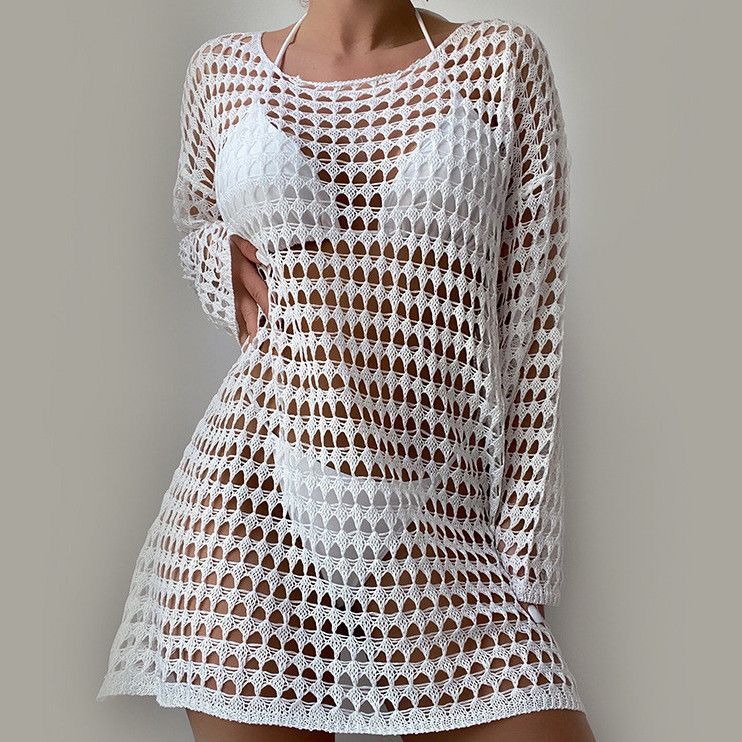 White Out-Drop Shoulder Cover Up