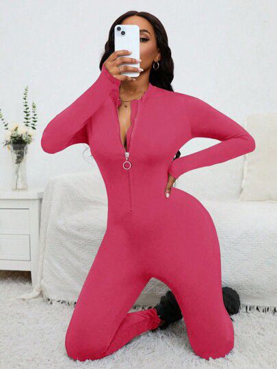 Pink Zip Jumpsuit