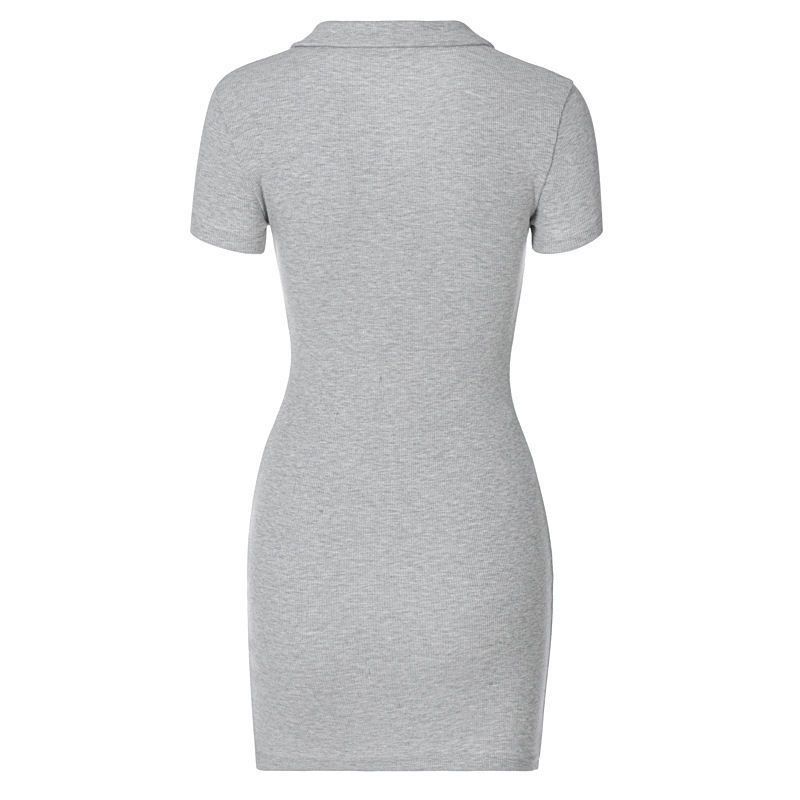 Grey Collared Dress