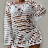 White Out-Drop Shoulder Cover Up