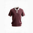 Belugga Tipped Knit Polo — Burgundy