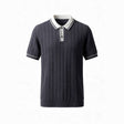 Belugga Tipped Knit Polo — Charcoal