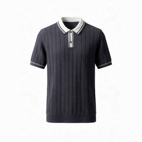 Belugga Tipped Knit Polo — Charcoal