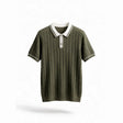 Belugga Tipped Knit Polo — Olive