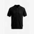 Belugga Textured Knit Polo — Black