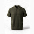 Belugga Textured Knit Polo — Dark Olive