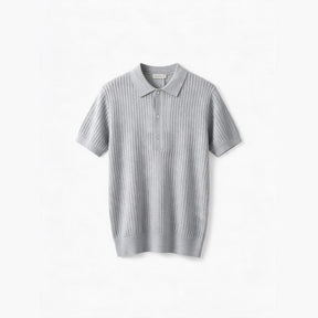 Belugga Textured Knit Polo — Light Grey