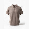 Belugga Textured Knit Polo — Taupe