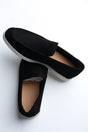 Belugga Terra Loafer in black suede on a white sole, stacked pair