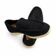 Terra Loafer — Black Suede, Beige Sole