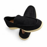 Terra Loafer — Black Suede, Beige Sole