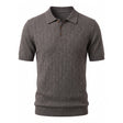 Belugga Cable-Knit Polo — Charcoal