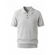Belugga Cable-Knit Polo — Light Grey
