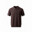 Belugga Ribbed Knit Polo — Brown