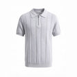 Belugga Quarter-Zip Knit Polo — Light Grey