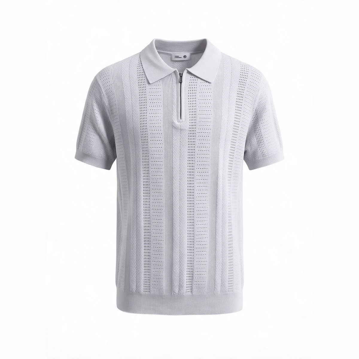 Belugga Quarter-Zip Knit Polo — Light Grey