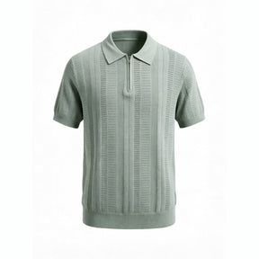 Belugga Quarter-Zip Knit Polo — Sage Green