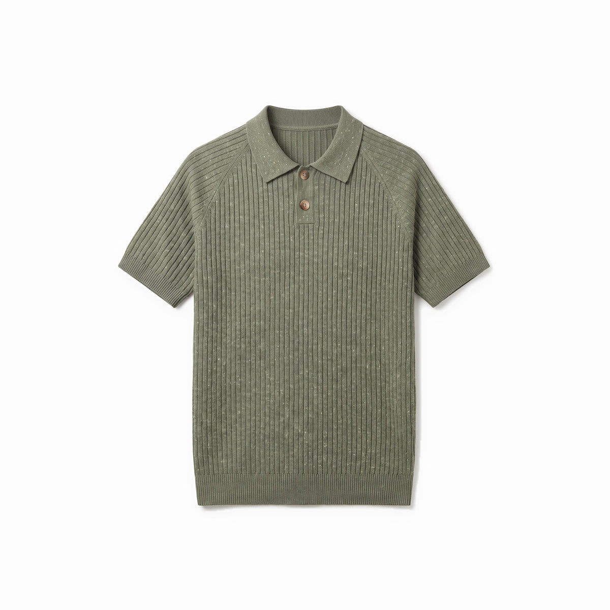 Belugga Heather Knit Polo — Green