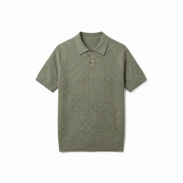 Belugga Heather Knit Polo — Green