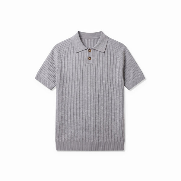 Belugga Heather Knit Polo — Grey