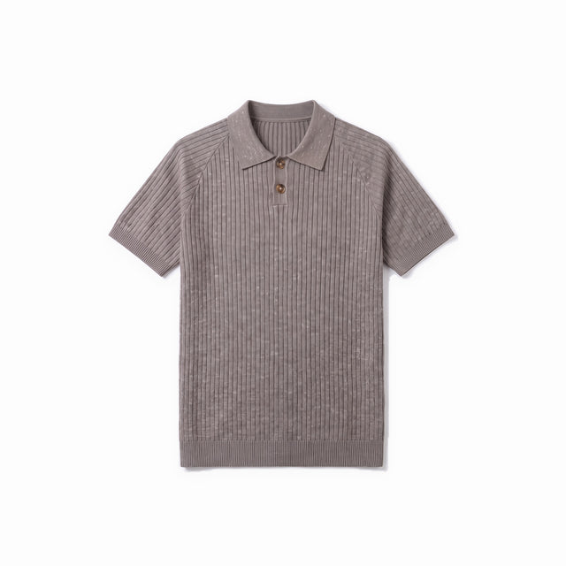 Belugga Heather Knit Polo — Mauve