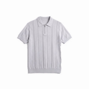 Belugga Quarter-Zip Knit Polo — Light Grey