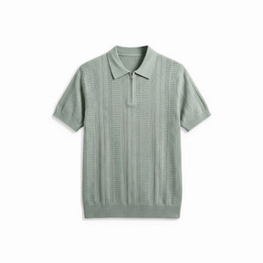 Belugga Quarter-Zip Knit Polo — Sage Green
