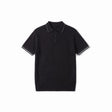 Belugga Stitch-Trim Ribbed Polo — Black