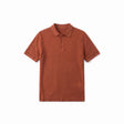 Belugga Stitch-Trim Ribbed Polo — Rust