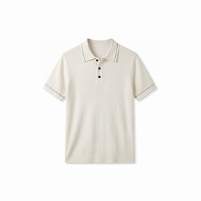 Belugga Stitch-Trim Ribbed Polo — White