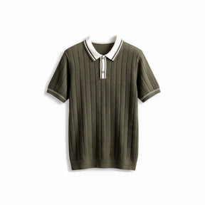 Belugga Tipped Knit Polo — Olive
