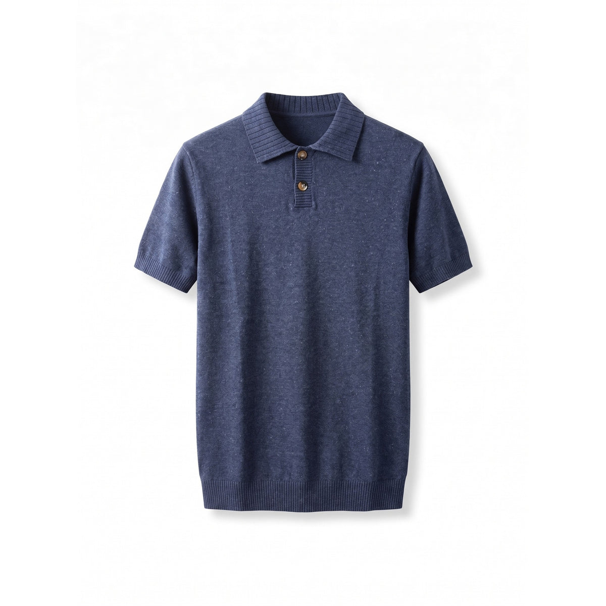 Belugga Heather Knit Polo — Navy