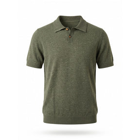 Belugga Heather Knit Polo — Olive