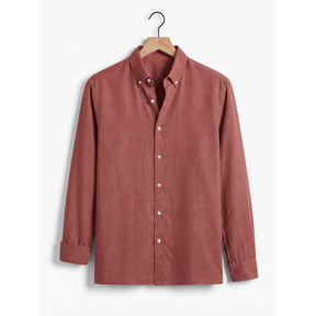 Belugga Linen Shirt — Brick Red