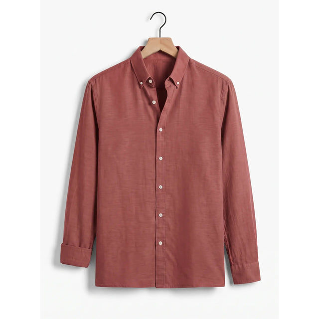 Belugga Linen Shirt — Brick Red